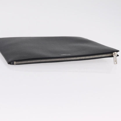 Saint Laurent Letters Zip Clutch Leather, Black, Leather, Clutch