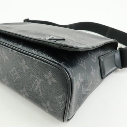 Louis Vuitton District Messenger Monogram Eclipse Canvas, Gray, Canvas, Handbag