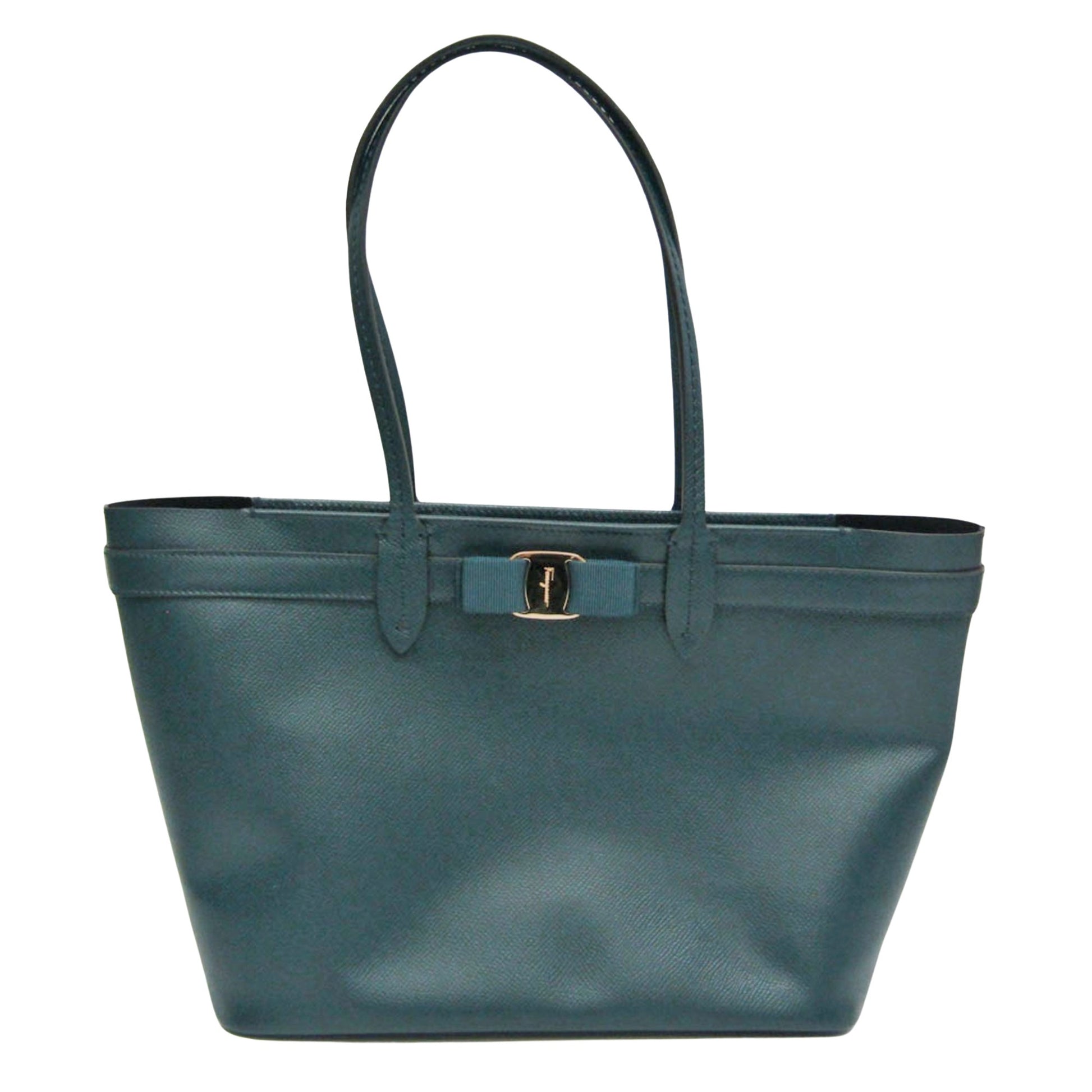 Salvatore Ferragamo Vara, Blue, Leather, tote