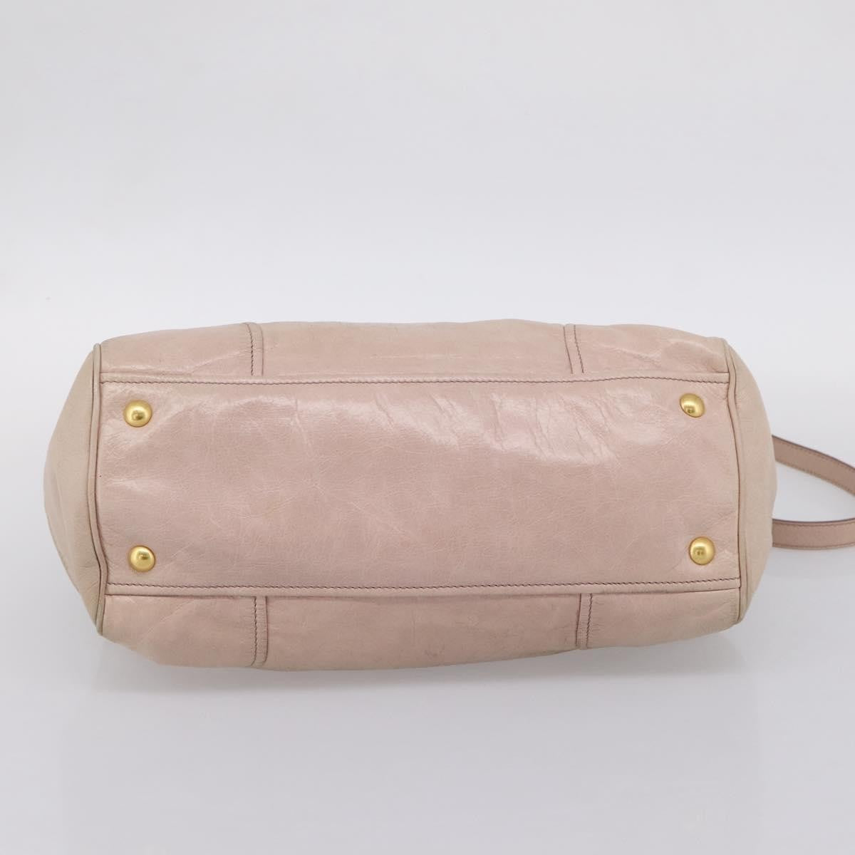 Miu Miu Vitello Lux Ring Satchel Leather, Pink, Leather, Handbag