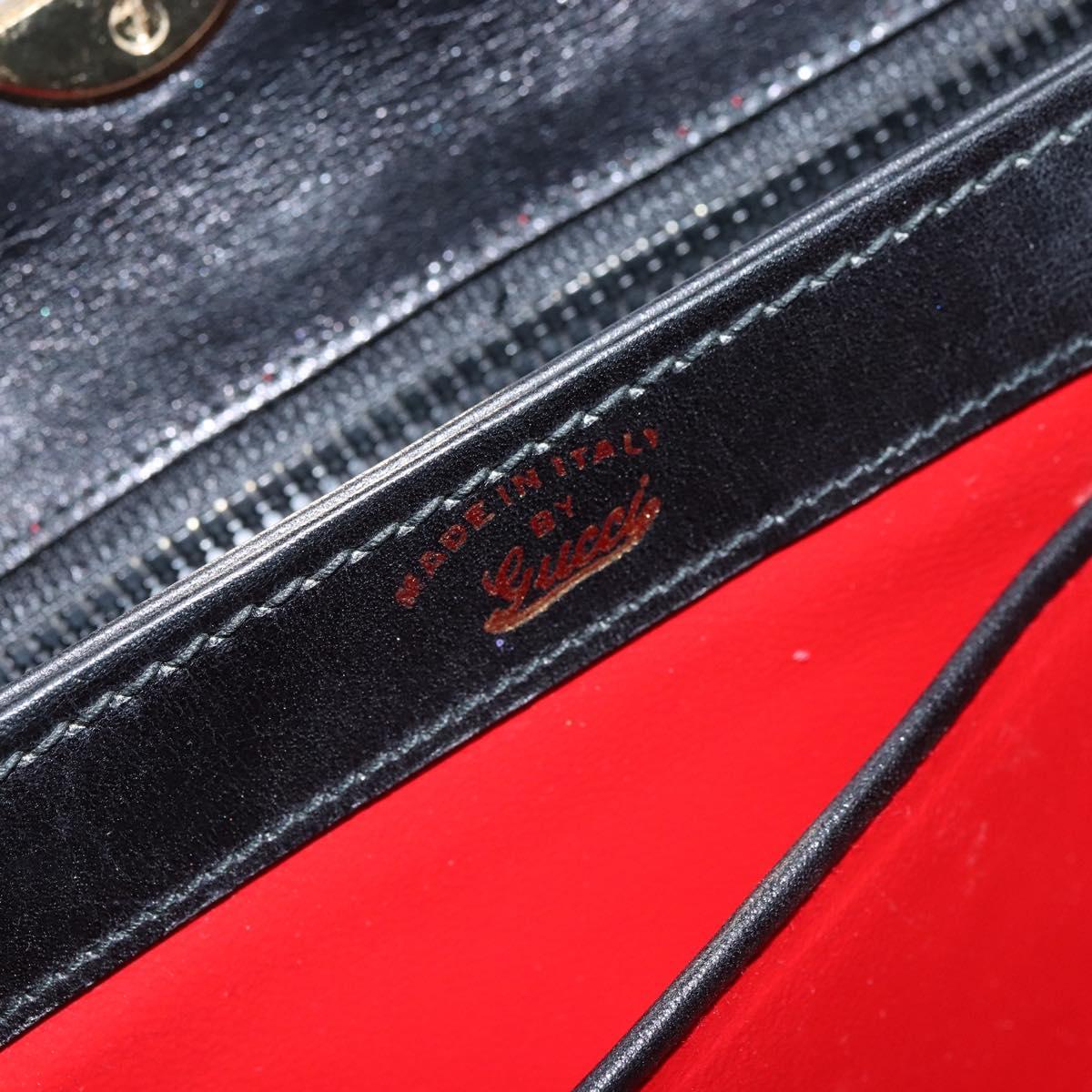 Gucci Vintage Handbag Leather, BLACK, LEATHER, Handbag