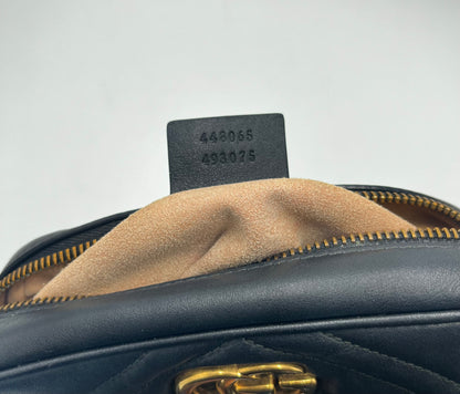 Gucci GG Marmont Matelasse Leather, Black, Leather, Shoulder Bag