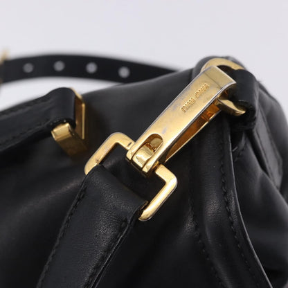 Miu Miu Beau Top Handle Leather, Black, Leather, Handbag
