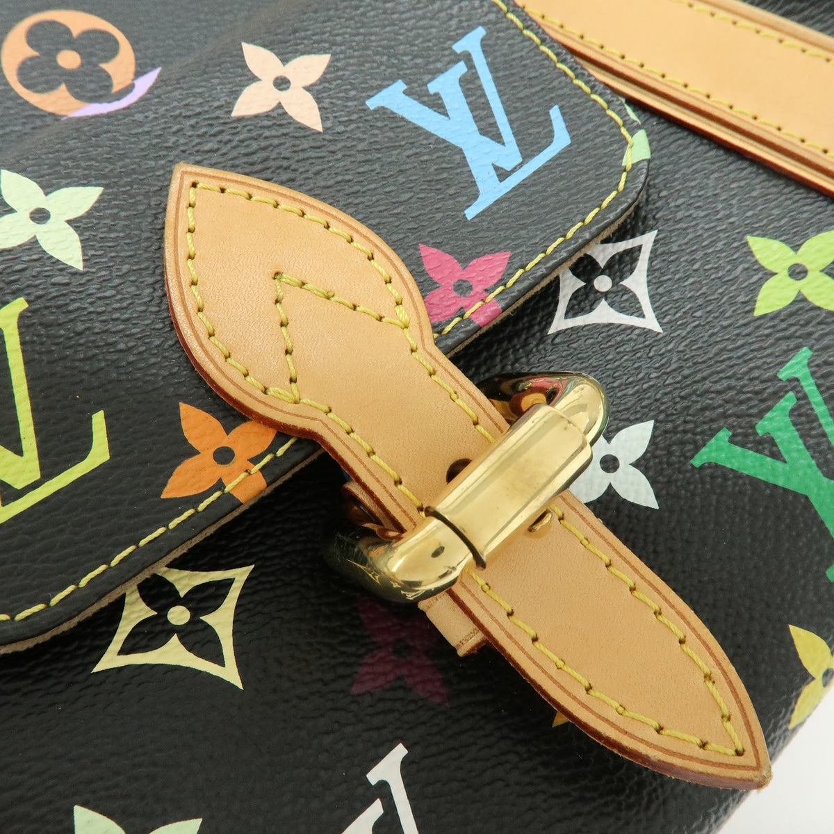 Louis Vuitton Priscilla Monogram Multicolor, Black, Canvas, Handbag