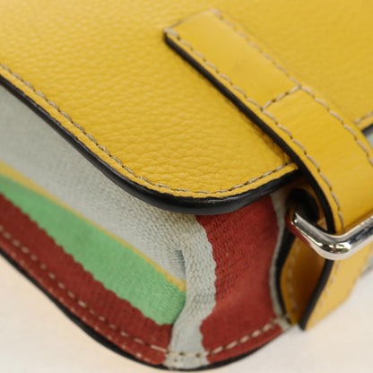 Loewe Military Messenger Leather, Yellow, Leather, Clutch