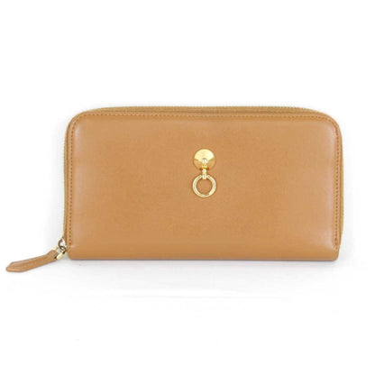 Fendi Dotcom Zip Around Wallet Leather, CAMEL, LEATHER, Wallets