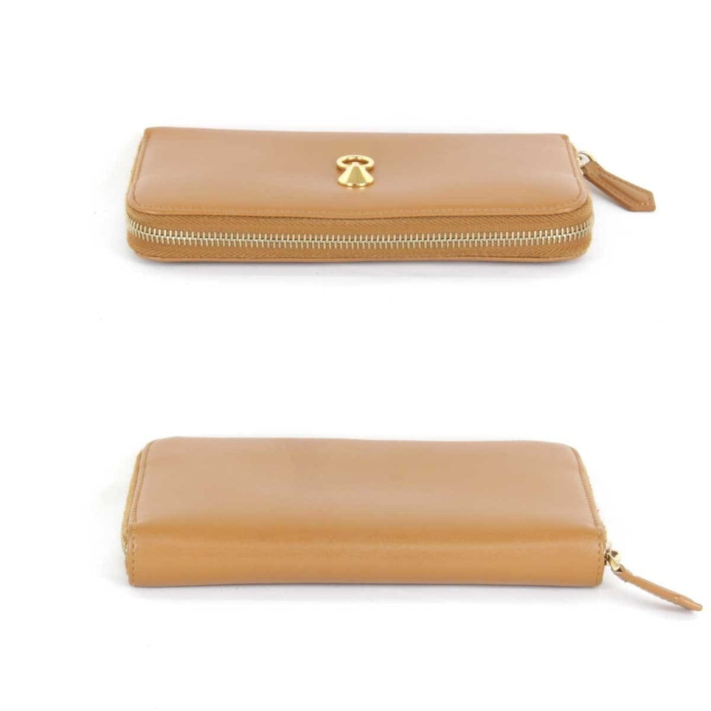 Fendi Dotcom Zip Around Wallet Leather, Camel, Leather, Wallet