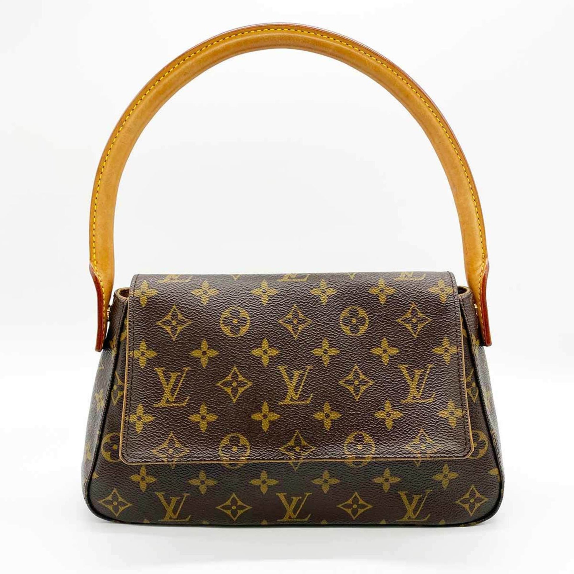 Louis Vuitton Mini looping, Brown, Canvas, shoulder