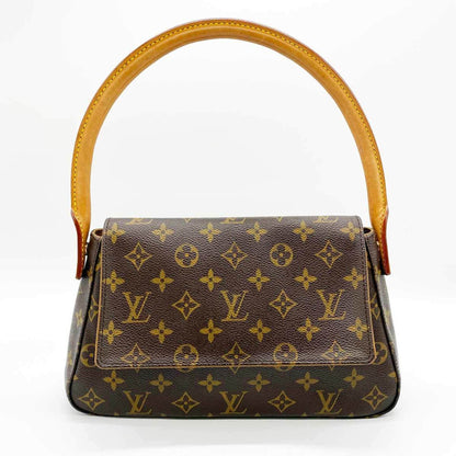 Louis Vuitton Mini looping, Brown, Canvas, shoulder