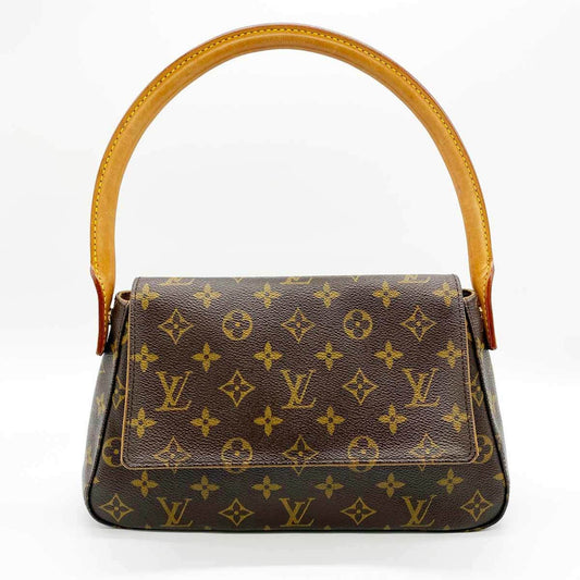Louis Vuitton Mini looping, Brown, Canvas, shoulder