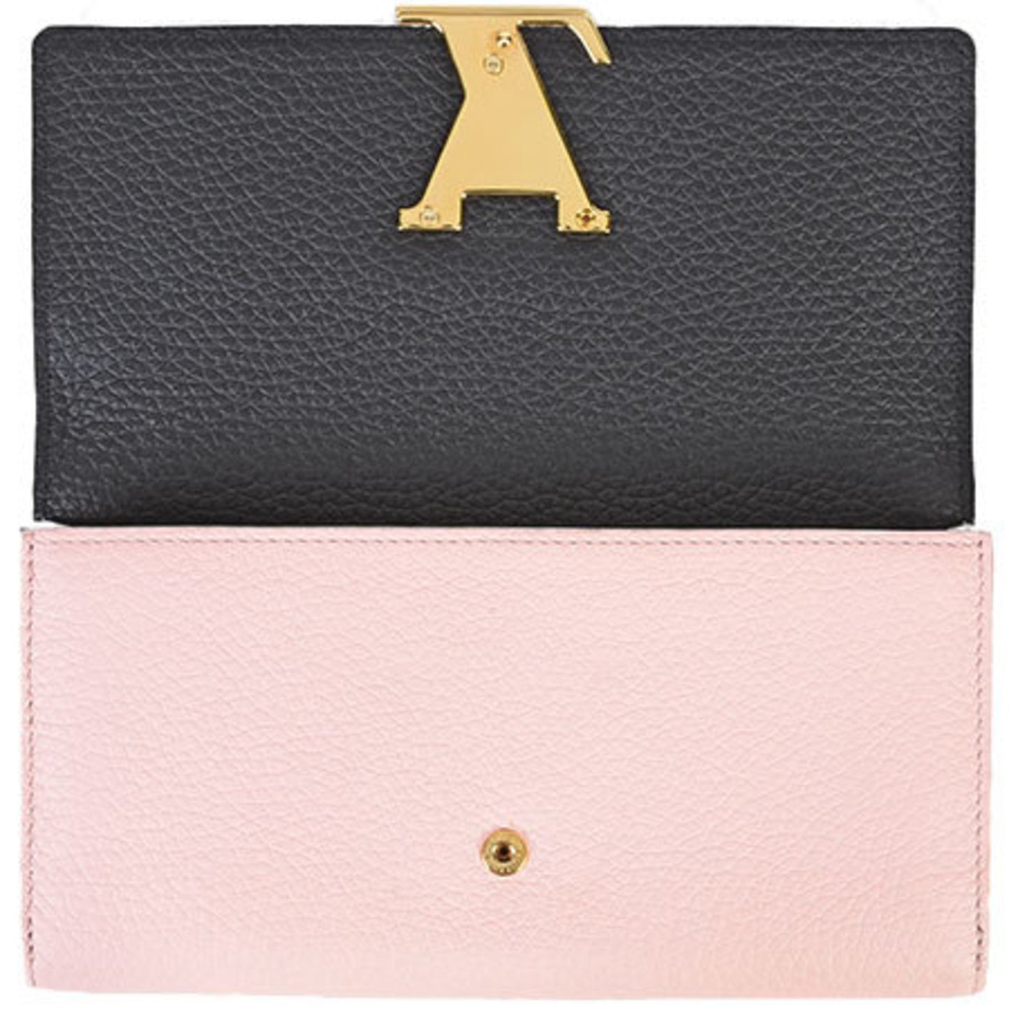Louis Vuitton Capucines, Black, Leather, wallet