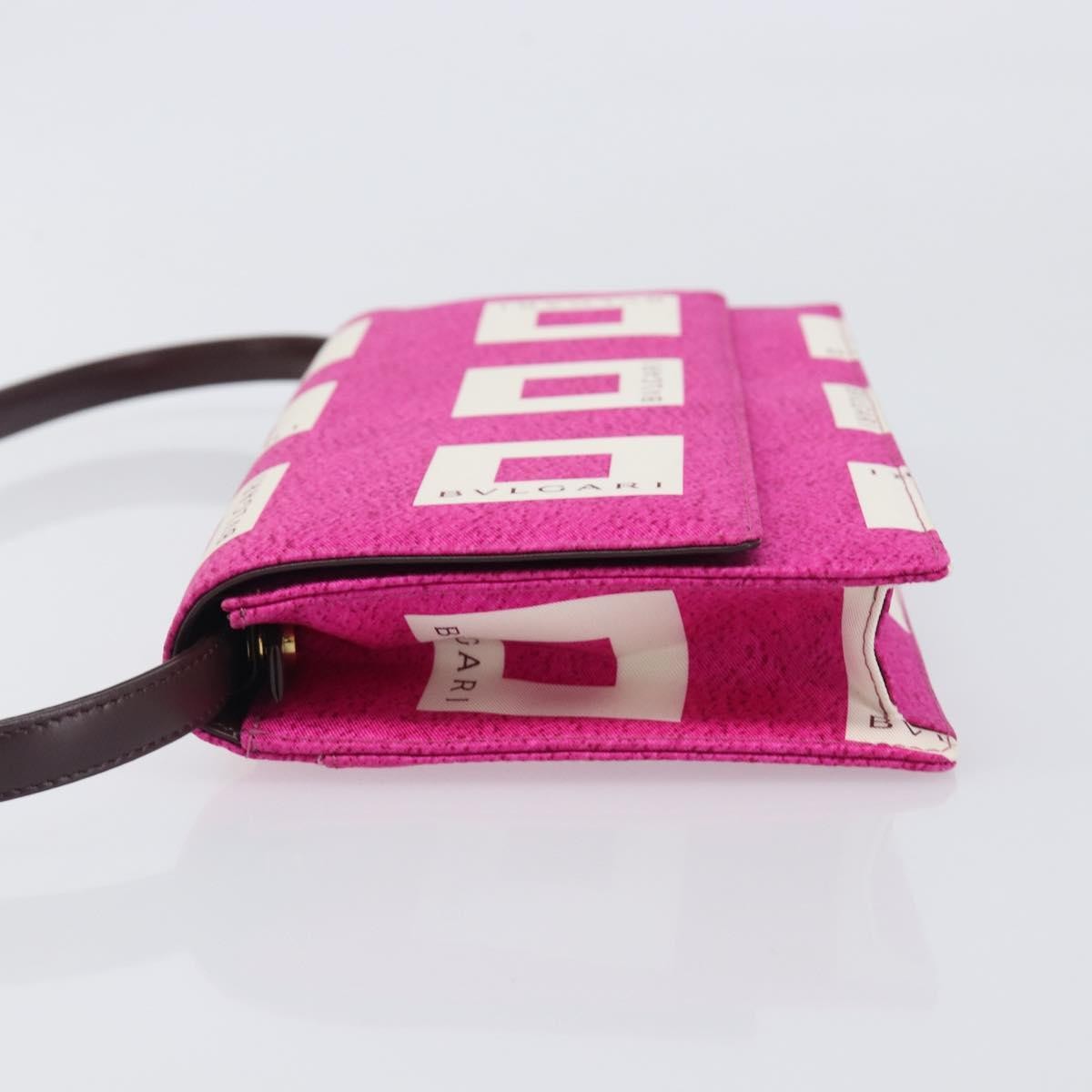 Bvlgari Clutch Canvas and Leather, Pink, Canvas, Clutch