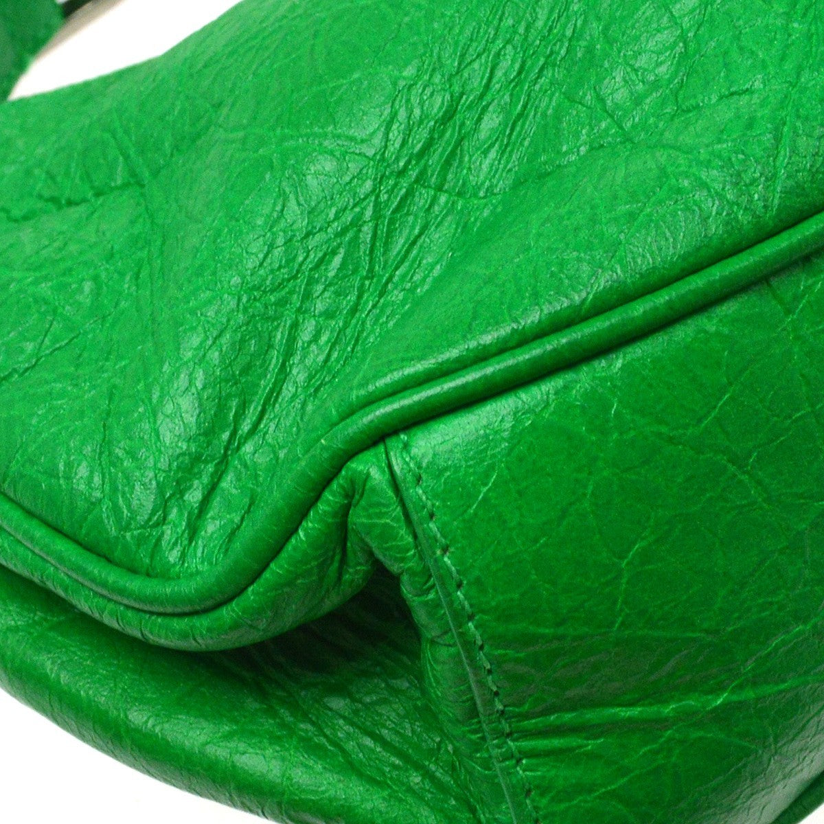 Balenciaga Le Cagole Giant Studs Leather, Green, Leather, Shoulder Bag