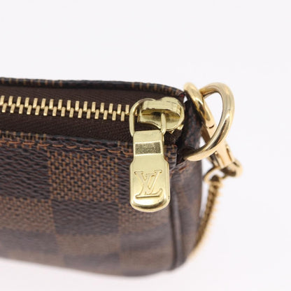 Louis Vuitton Pochette Accessoires Damier, Brown, Canvas, Clutch