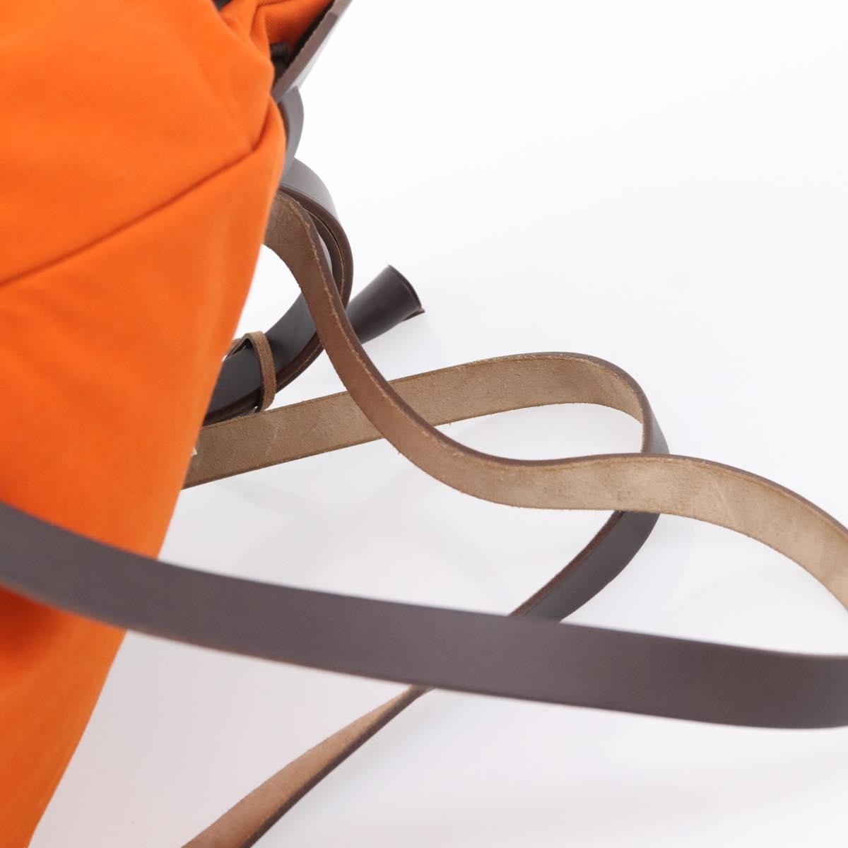 Hermes Herbag A Dos Toile, Orange, Canvas, Backpack