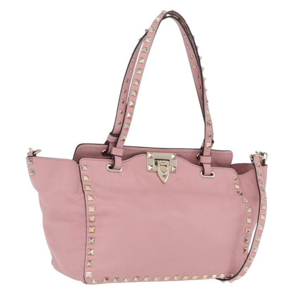 Valentino Garavani Rockstud Soft Leather, Pink, Leather, Tote Bag