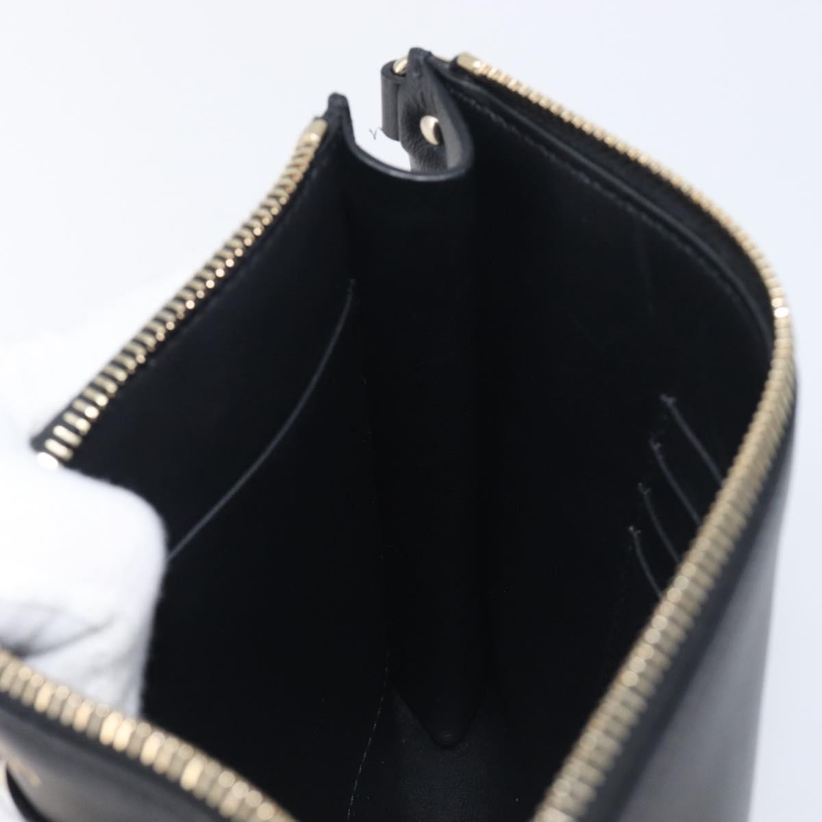 Valentino Garavani Rockstud Flat Wristlet Leather, Black, Leather, Clutch