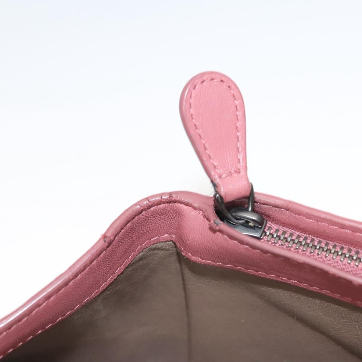 Bottega Veneta Bifold Coin Pocket Card Holder Intrecciato Nappa, Pink, Leather, Wallet