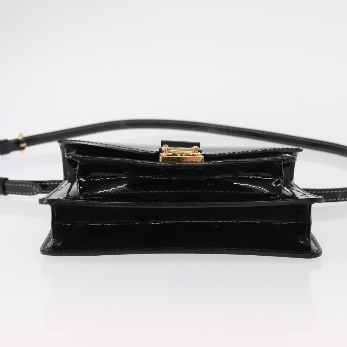 Louis Vuitton Monceau Vernis, Black, Patent Leather, Handbag