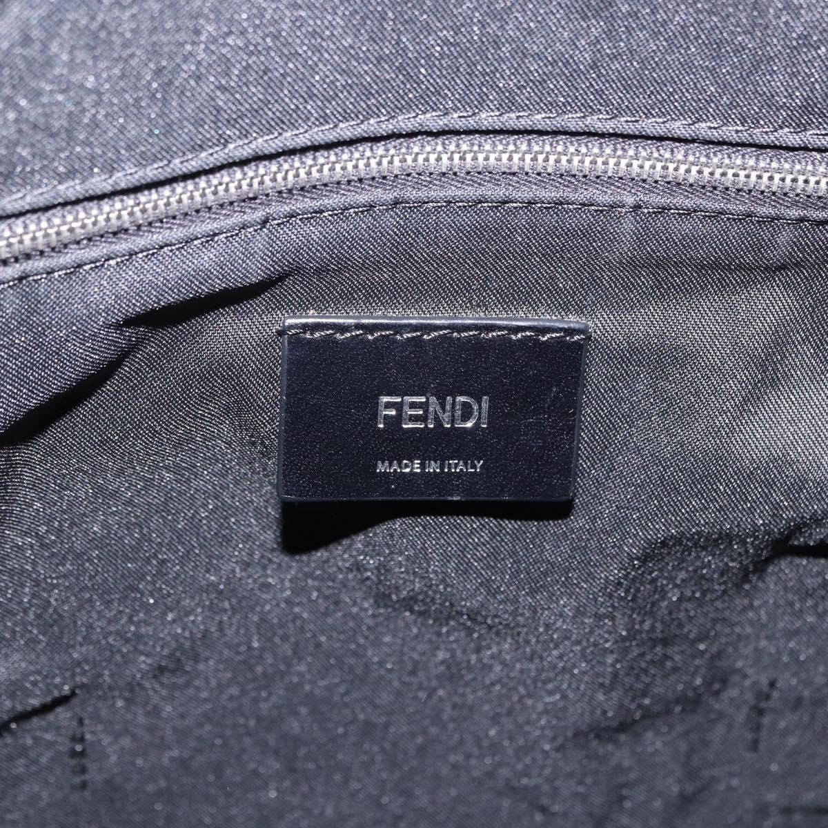 Fendi Fiend Nylon with Printed Leather, Black, Nylon, Backpack