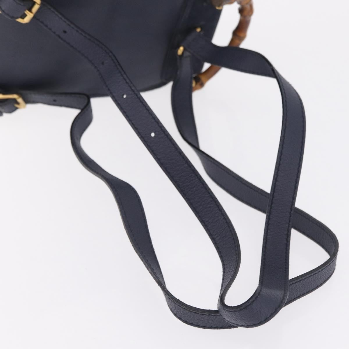 Gucci Vintage Bamboo Suede, Navy, Suede, Backpack