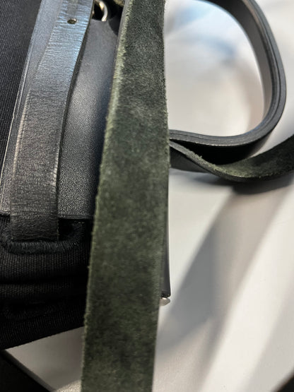 Hermes Herbag Zip Leather and Toile, BLACK, CANVAS, Handbag