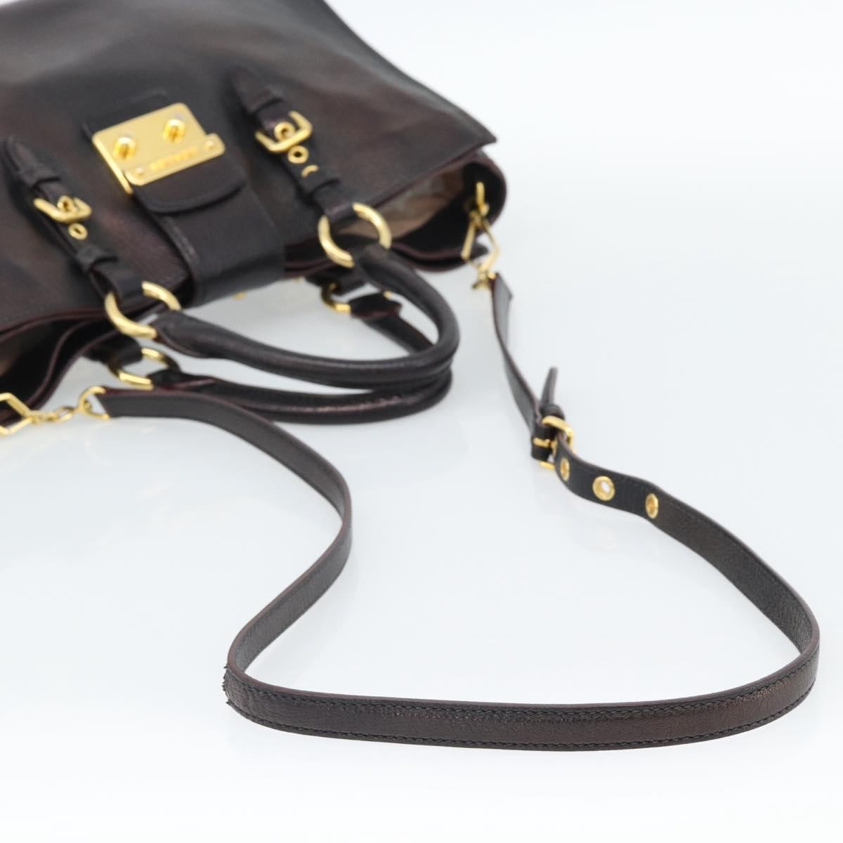 Miu Miu Madras Convertible Lock Leather, Black, Leather, Tote Bag
