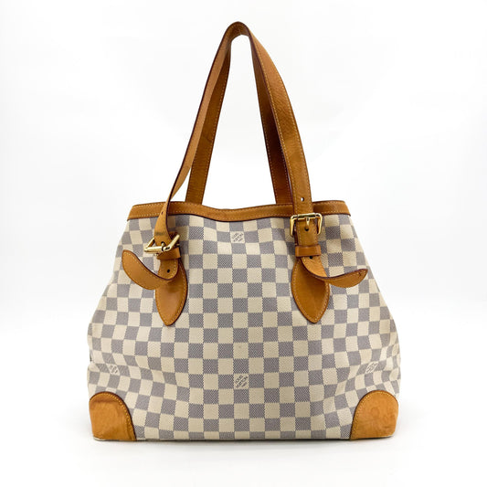 Louis Vuitton Hampstead Damier Ebene, White, Canvas, Tote Bag