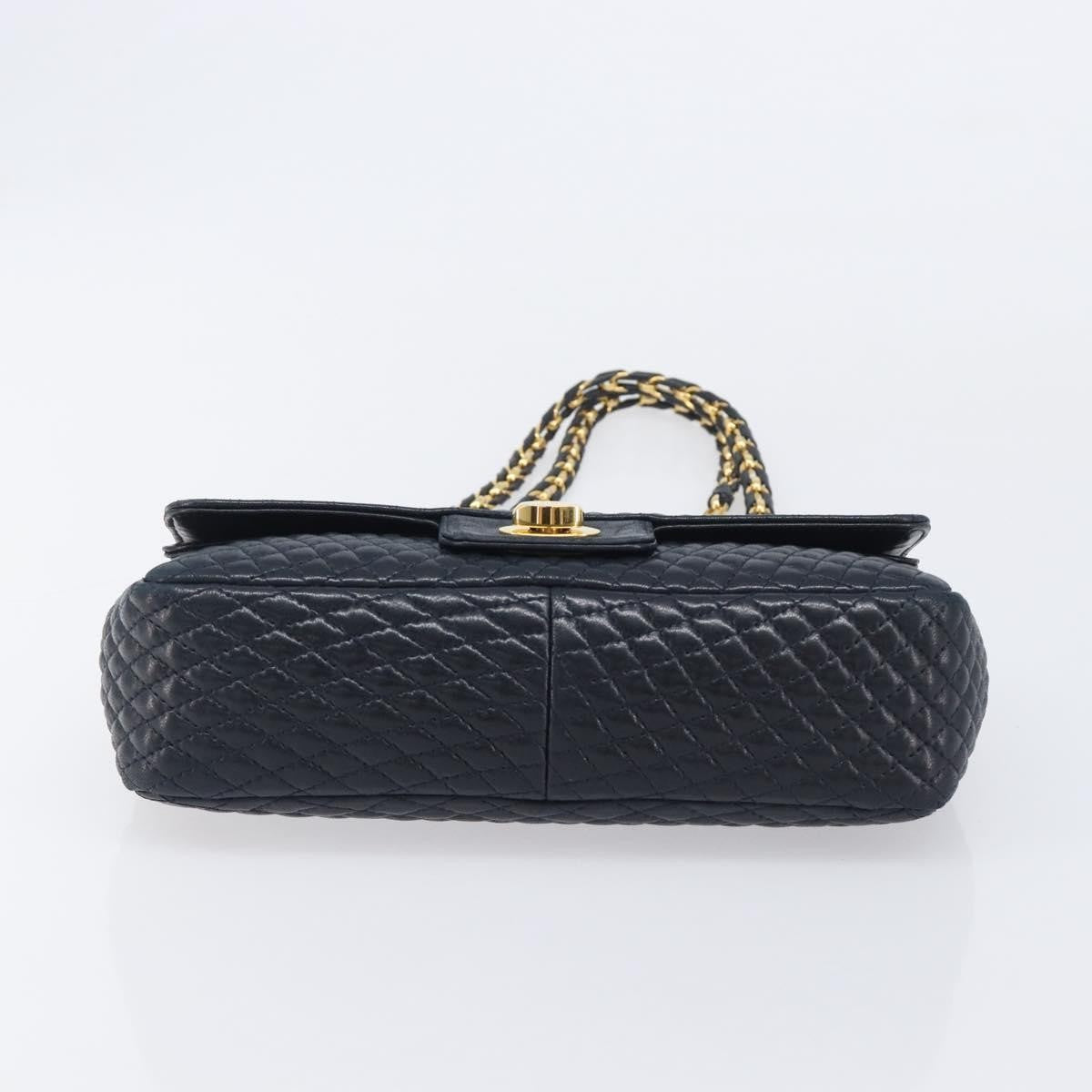 Bally Vintage Quilted Leather, Navy, Leather, Shoulder Bag