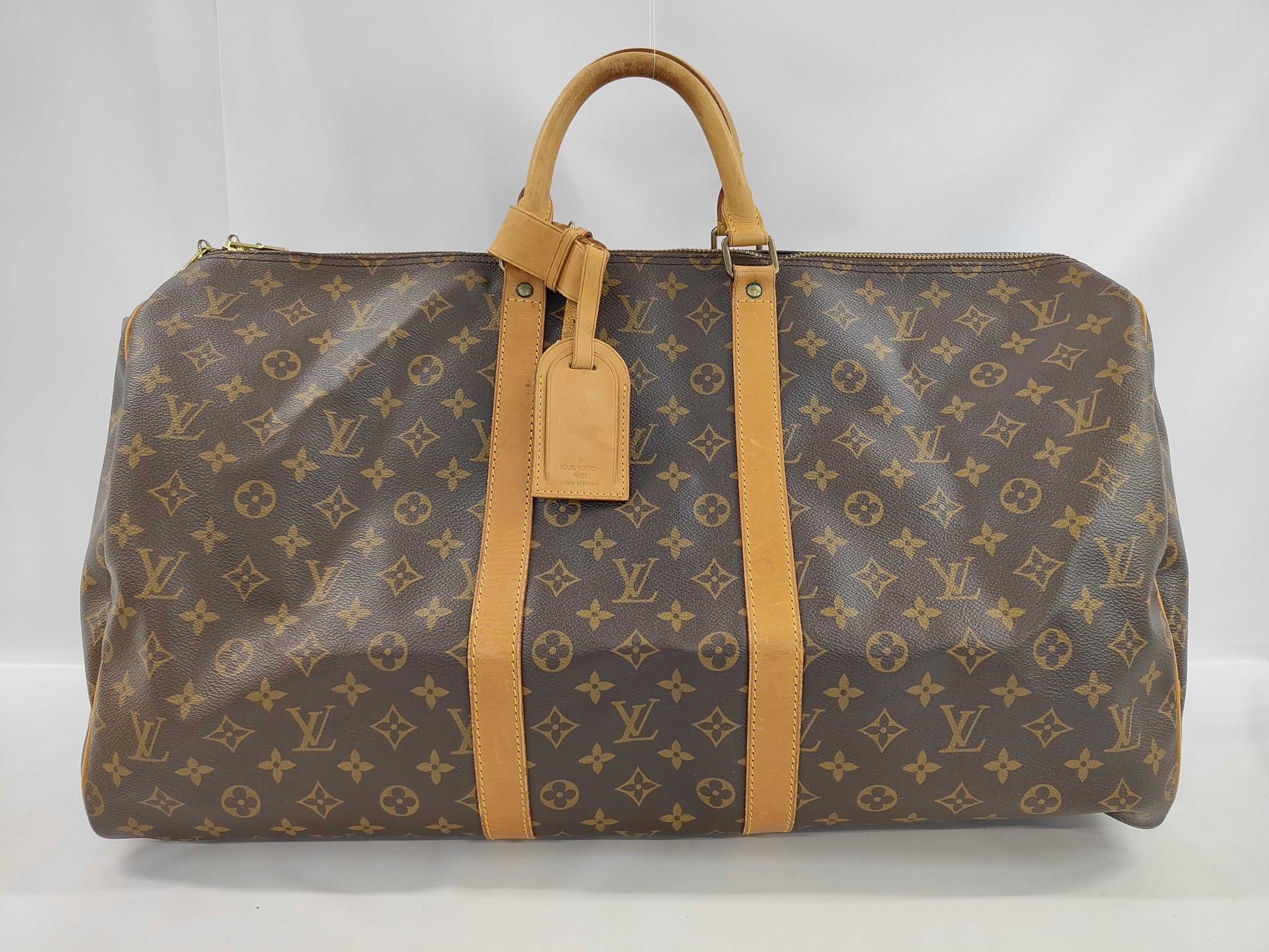 Louis Vuitton Keepall Monogram, Brown, Canvas, Travel Bag