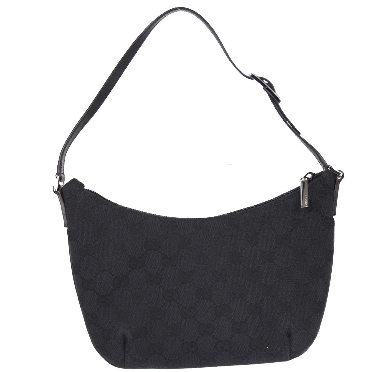 Gucci Zip GG Denim, Black, Canvas, Crossbody Bag