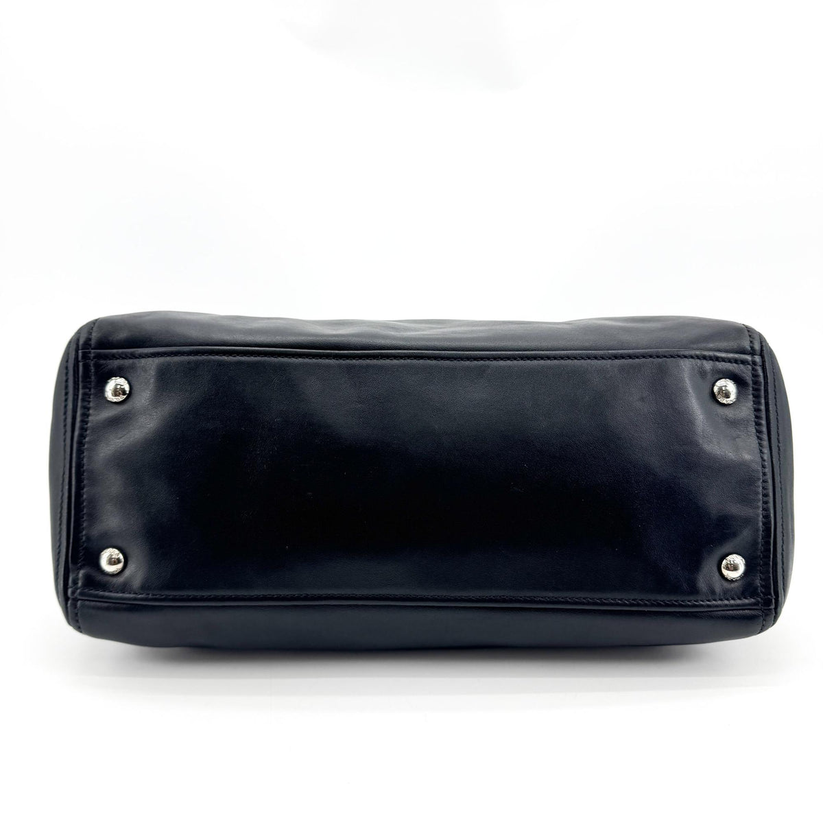Prada Double Zip Convertible Soft Calf, Black, Leather, Tote Bag