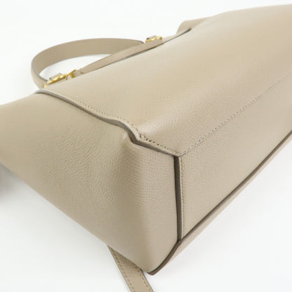 Celine Belt Textured Leather, Beige, Leather, Handbag