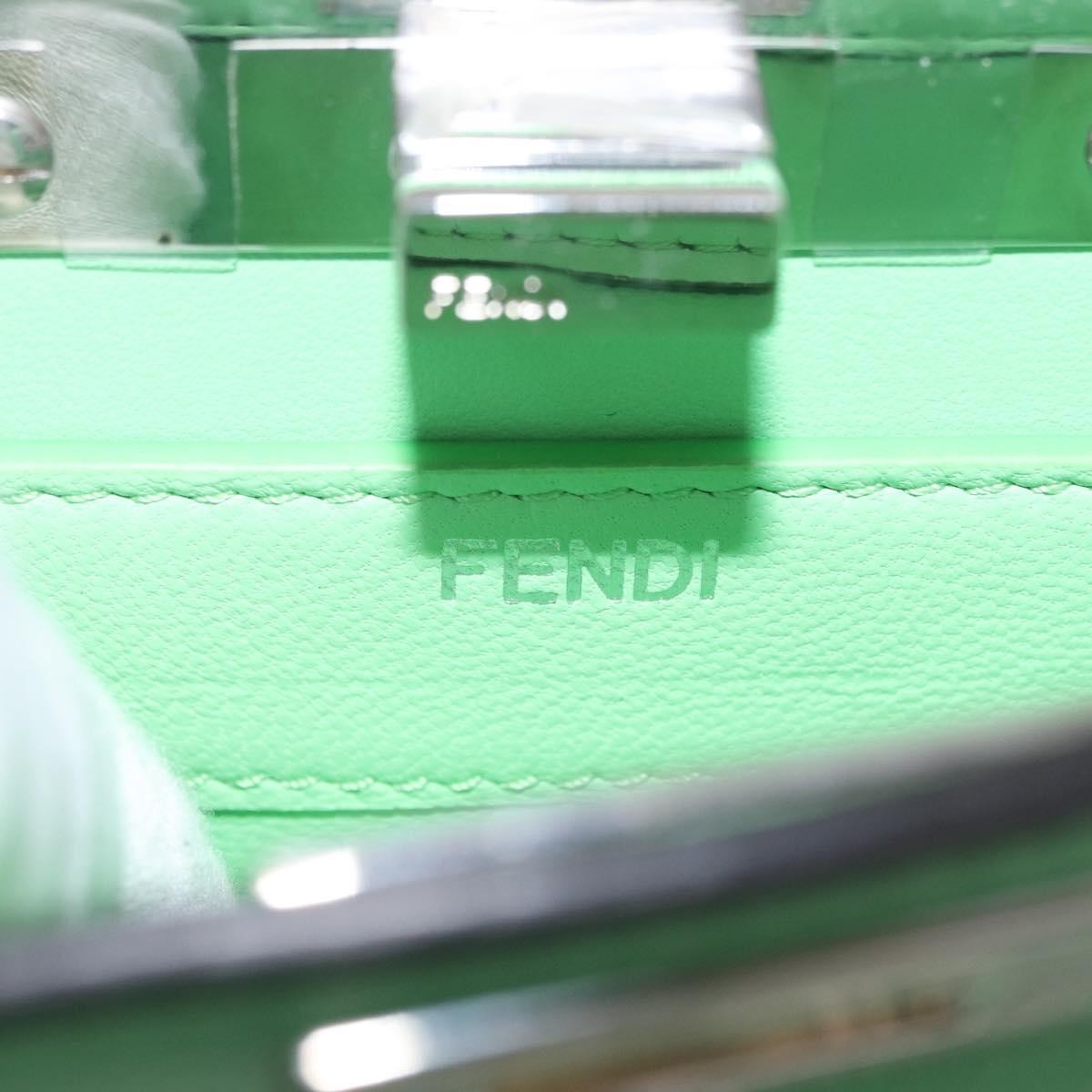 Fendi Peekaboo ISeeU Leather, Green, Leather, Handbag
