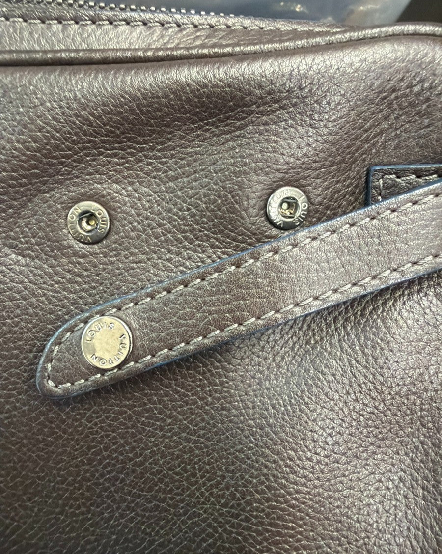Louis Vuitton Laptop Sleeve Leather, Brown, Leather, Briefcase