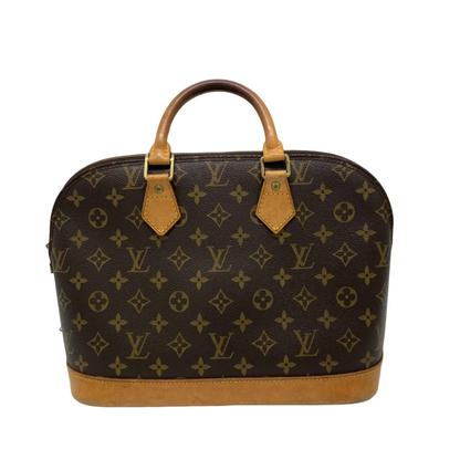 Louis Vuitton Alma Handbag Monogram Canvas, Brown, Canvas, Handbag