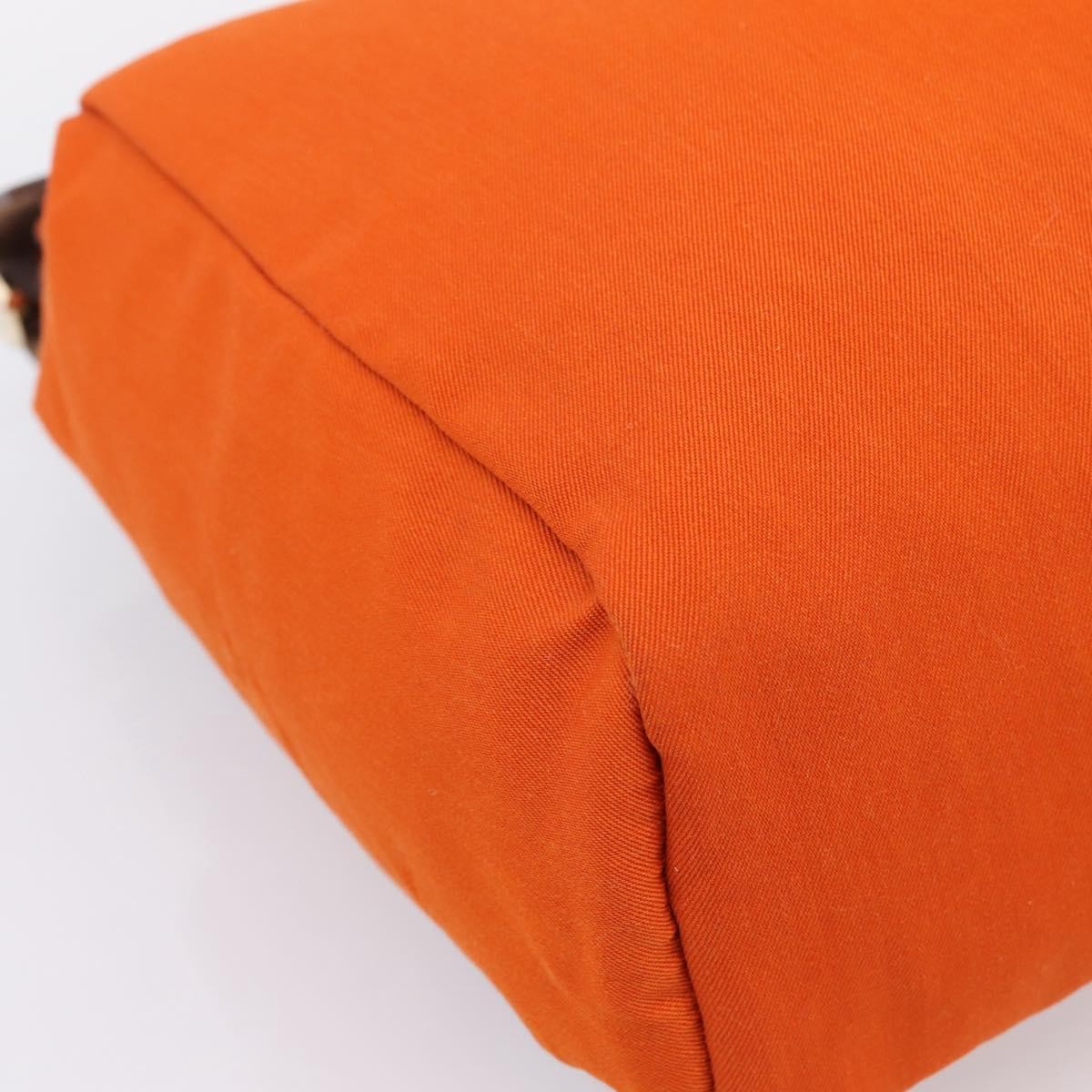Hermes Herbag A Dos Toile, Orange, Canvas, Backpack