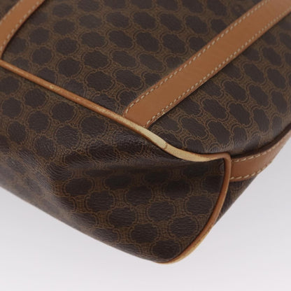 Celine Vintage Shoulder Bag Macadam Canvas & Leather, Brown, Canvas, Shoulder Bag