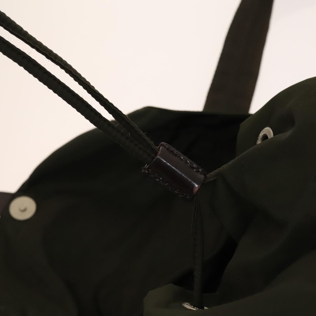 Prada Vela Double Front Pocket Tessuto with Saffiano Leather, Khaki, Nylon, Backpack