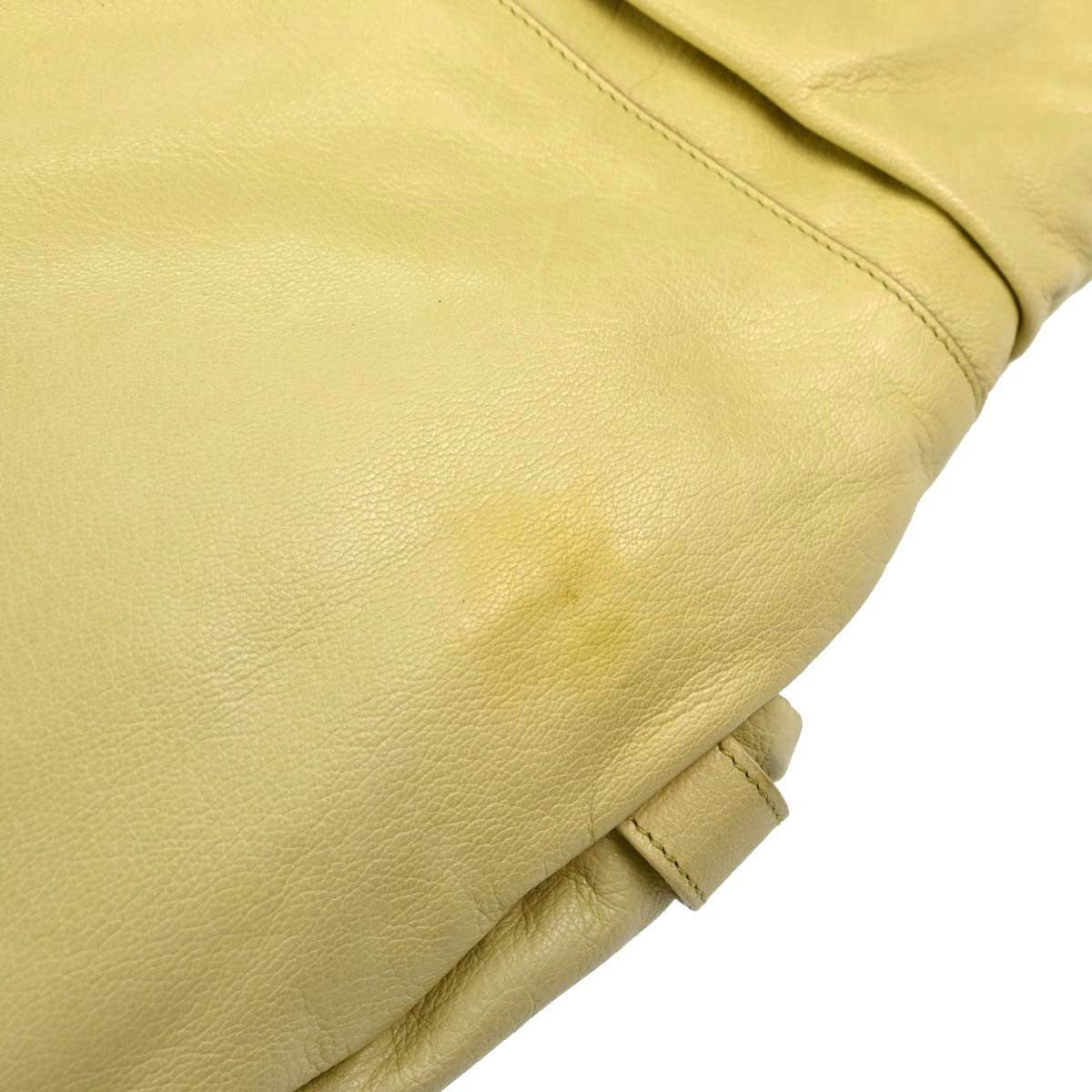 Saint Laurent Mombasa Hobo Leather, Yellow, Leather, Shoulder Bag