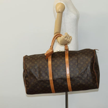 Louis Vuitton Keepall Bag Monogram Canvas, BROWN, CANVAS, Travel bag