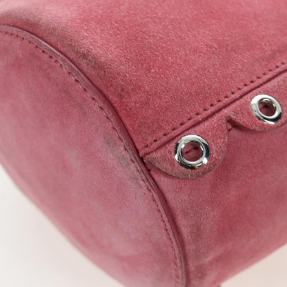 Miu Miu Convertible Bucket Leather with Applique, Pink, Suede, Handbag