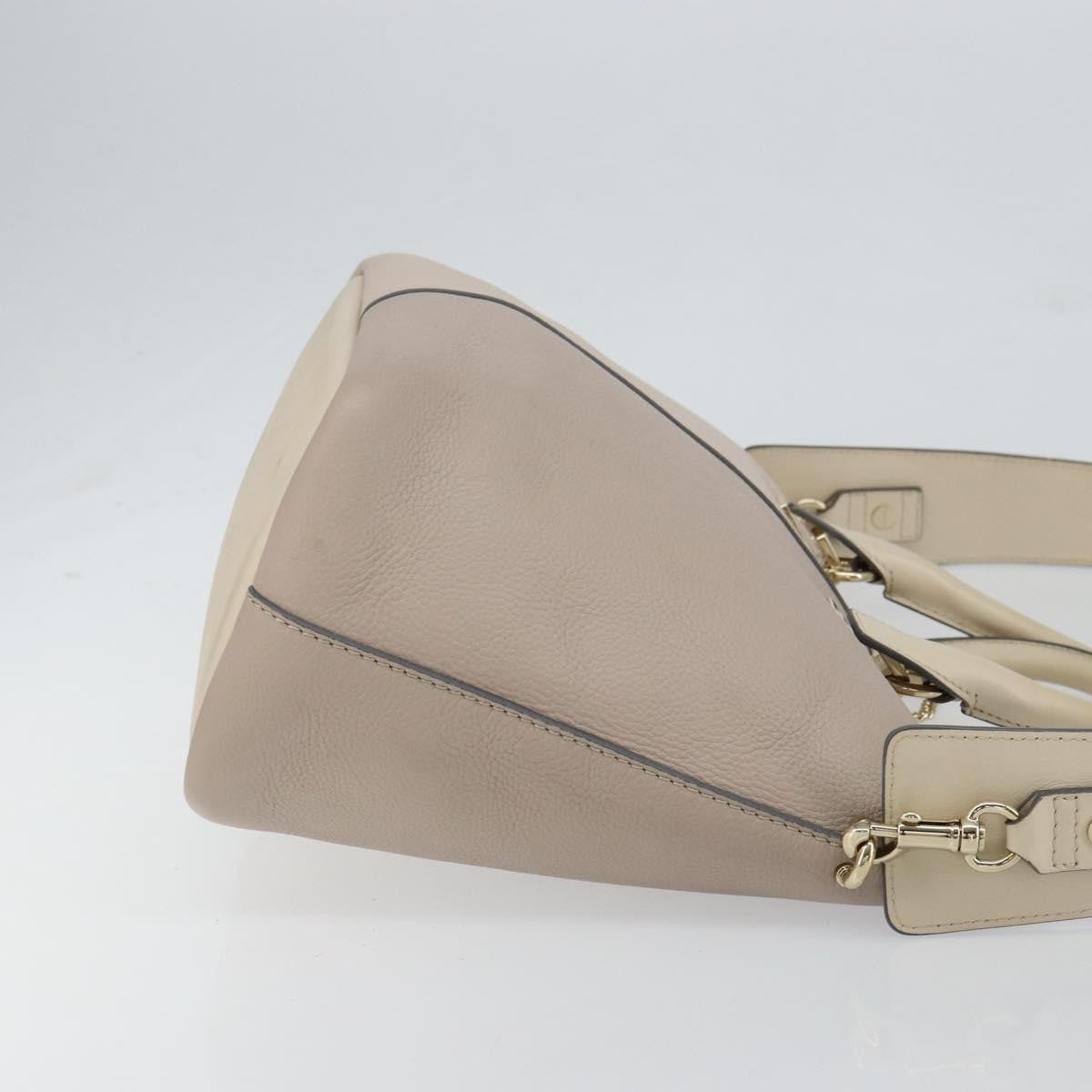 Chloe Bicolor Baylee Satchel Leather, Gray, Leather, Handbag