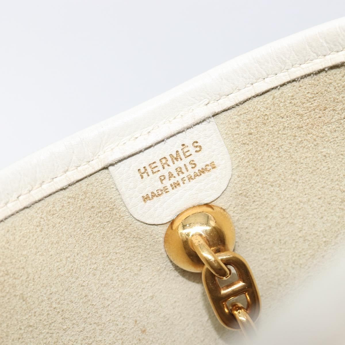 Hermes Vespa Courchevel, White, Leather, Shoulder Bag