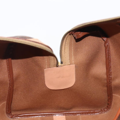 Celine Vintage Duffle Macadam Coated Canvas, Brown, PVC, Handbag