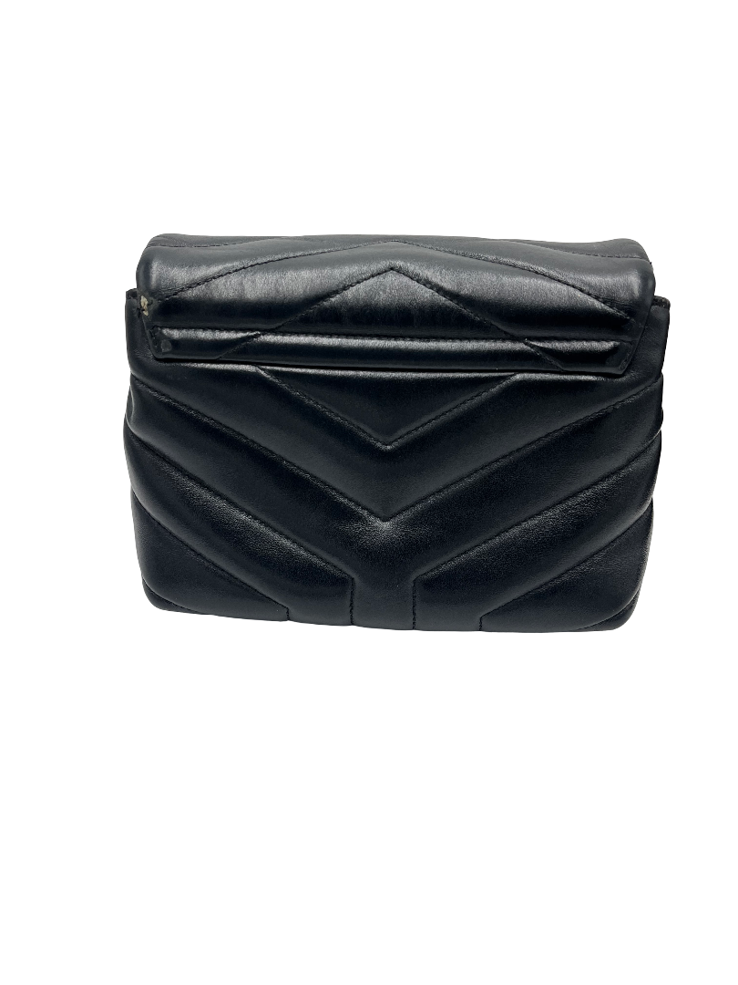 Saint Laurent Loulou NM Matelasse Chevron Leather, Black, Leather, Shoulder Bag