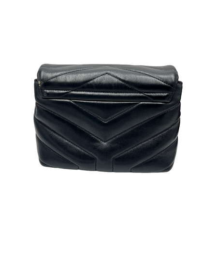 Saint Laurent Loulou NM Matelasse Chevron Leather, Black, Leather, Shoulder Bag