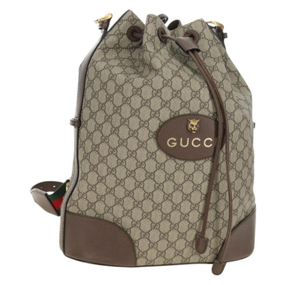 Gucci Neo Vintage Drawstring Bucket GG Coated Canvas, Beige, Canvas, Backpack