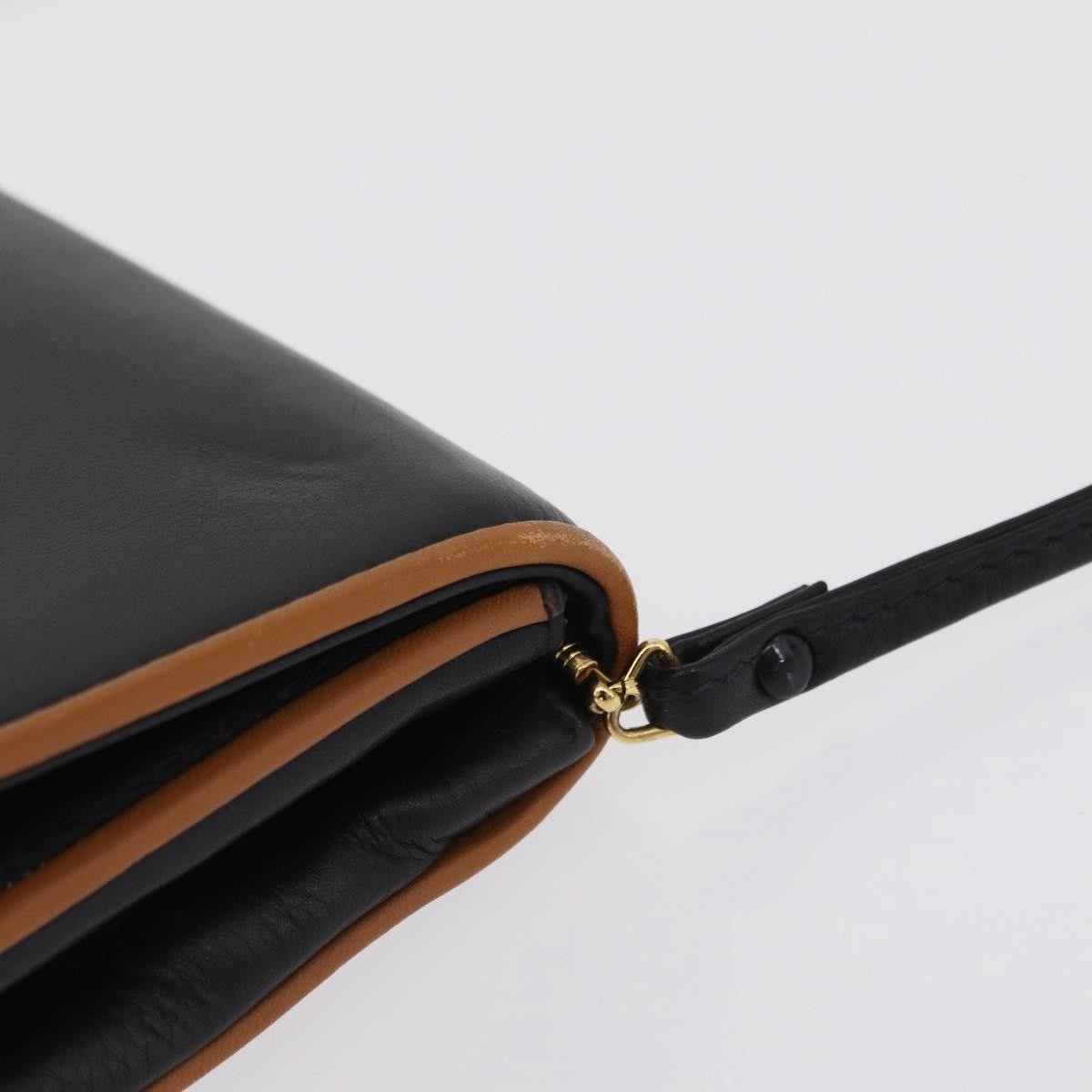Celine Flap Shoulder Leather, Black, Leather, Shoulder Bag