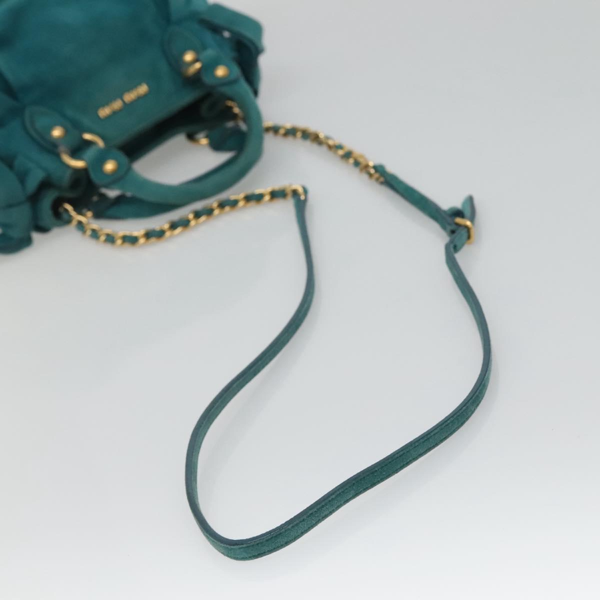 Miu Miu Shoulder Bag Suede leather, BLUE, SUEDE, Shoulder bag